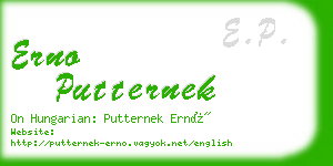 erno putternek business card